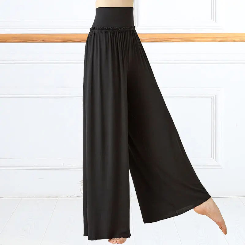 Autumn new modern dance pants female classical practice clothes straight -legged black dance pants loose