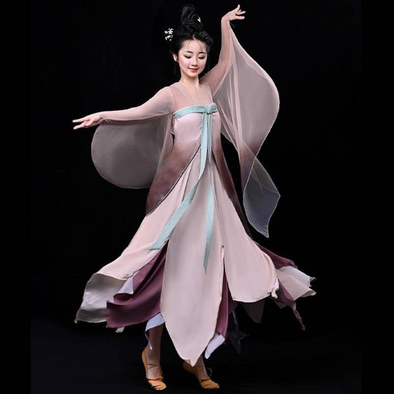 Classical dance performance clothes petal skirt and separation dance clothing gradient gauze art test modern dance performance clothing