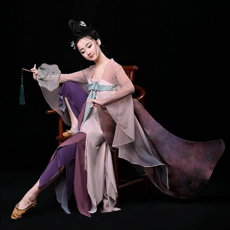 Classical dance performance clothes petal skirt and separation dance clothing gradient gauze art test modern dance performance clothing