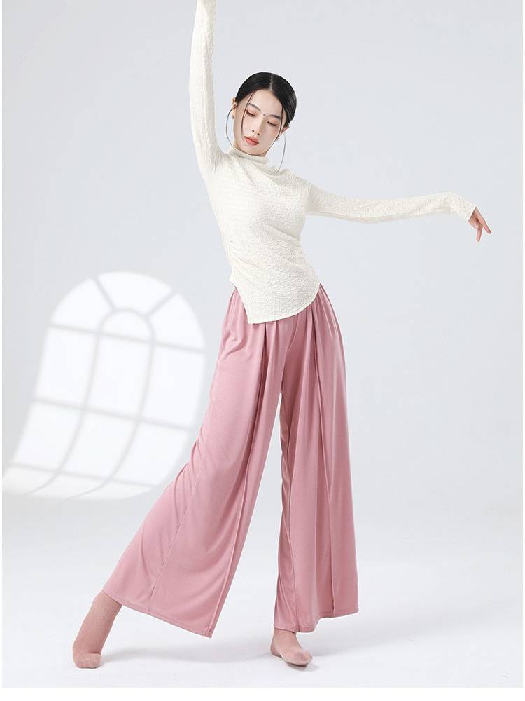 Dancer's song Classical Dance, elegant and loose straight -legged pants Modern dance exercise, copper ammonia dance service