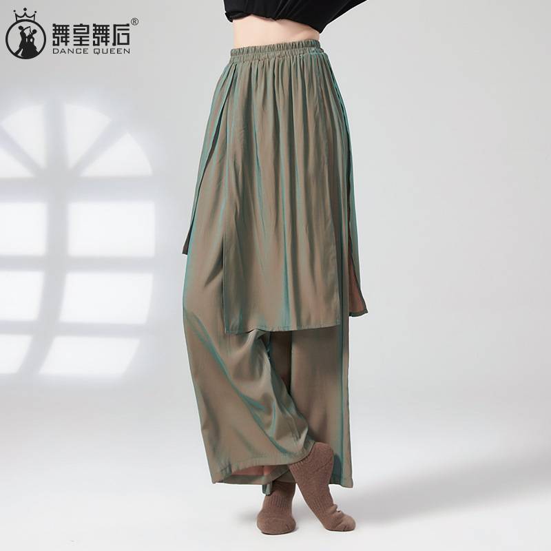 2024 Summer new modern dance pants, elegant leg pants loose Chinese dance exercise pants training suit