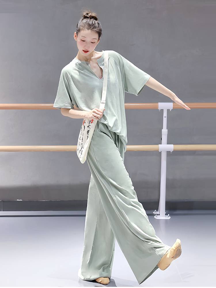 Modern dance top men's and women's classical dance clothing loose fashion Chinese dance base training uniform dance dance practice service summer