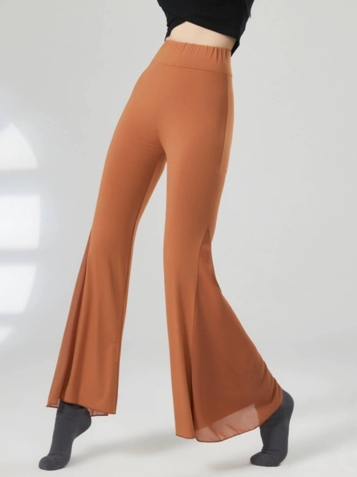 Classical dance clothing female dancing elegant black Modal pants modern dance exercise uniform vertical flared base pants