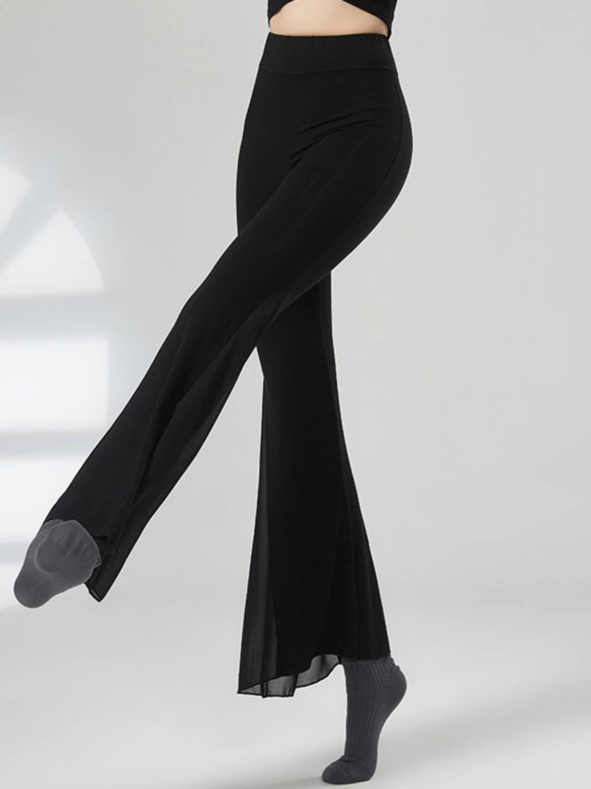 Classical dance clothing female dancing elegant black Modal pants modern dance exercise uniform vertical flared base pants