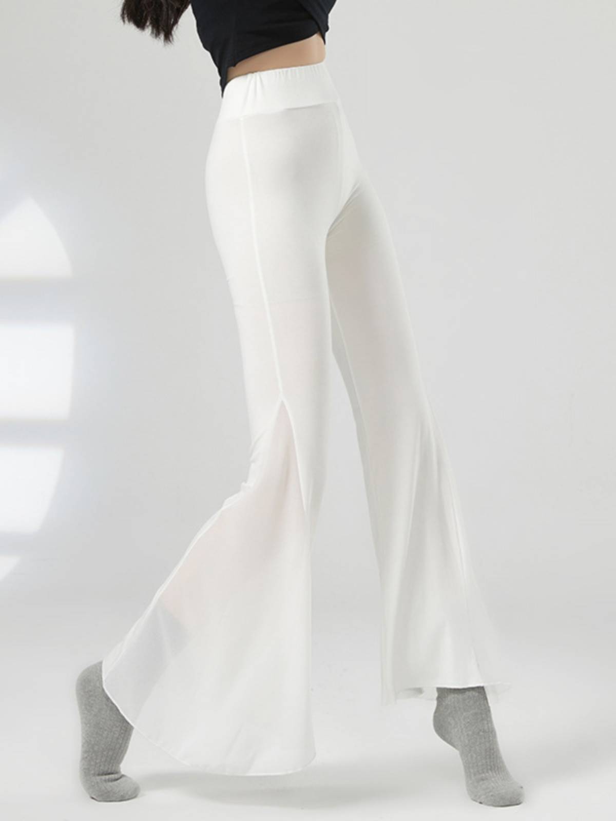 Classical dance clothing female dancing elegant black Modal pants modern dance exercise uniform vertical flared base pants