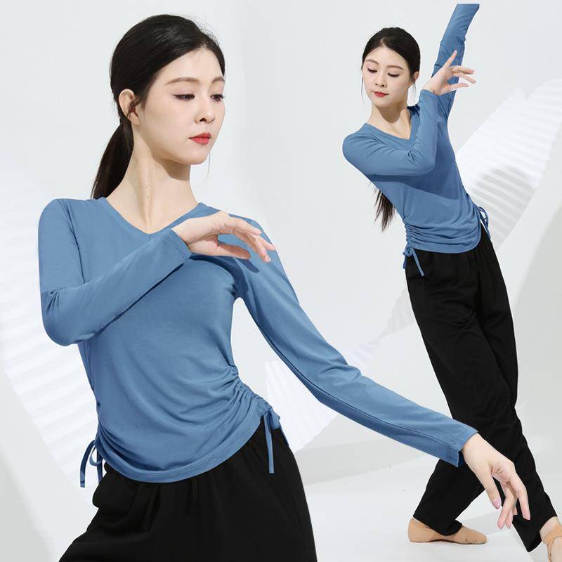 Summer dance practice clothing women's suite training Chinese classical dance dancing Modal top modern dance
