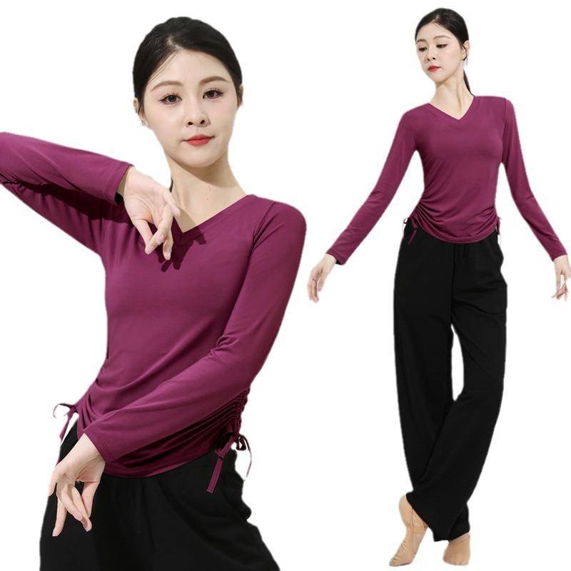 Summer dance practice clothing women's suite training Chinese classical dance dancing Modal top modern dance