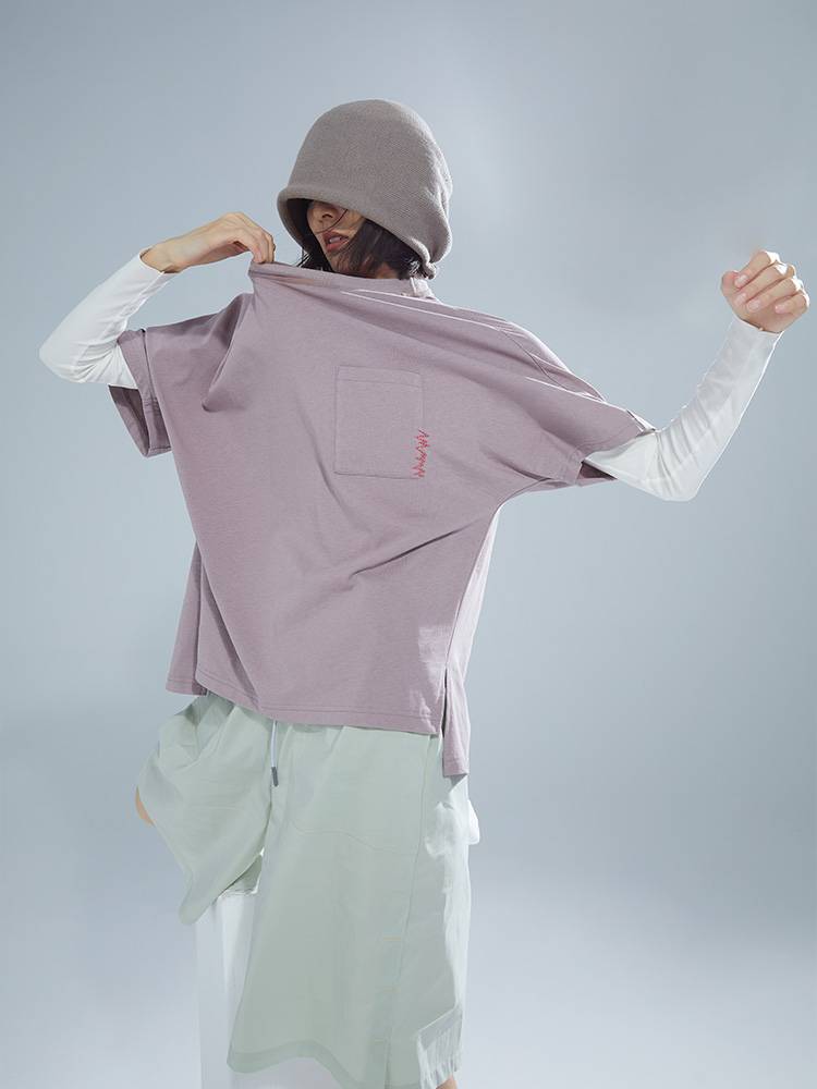 S42 dance service summer top modern dance exercises men and women short -sleeved high -end original round neck cotton adult big size