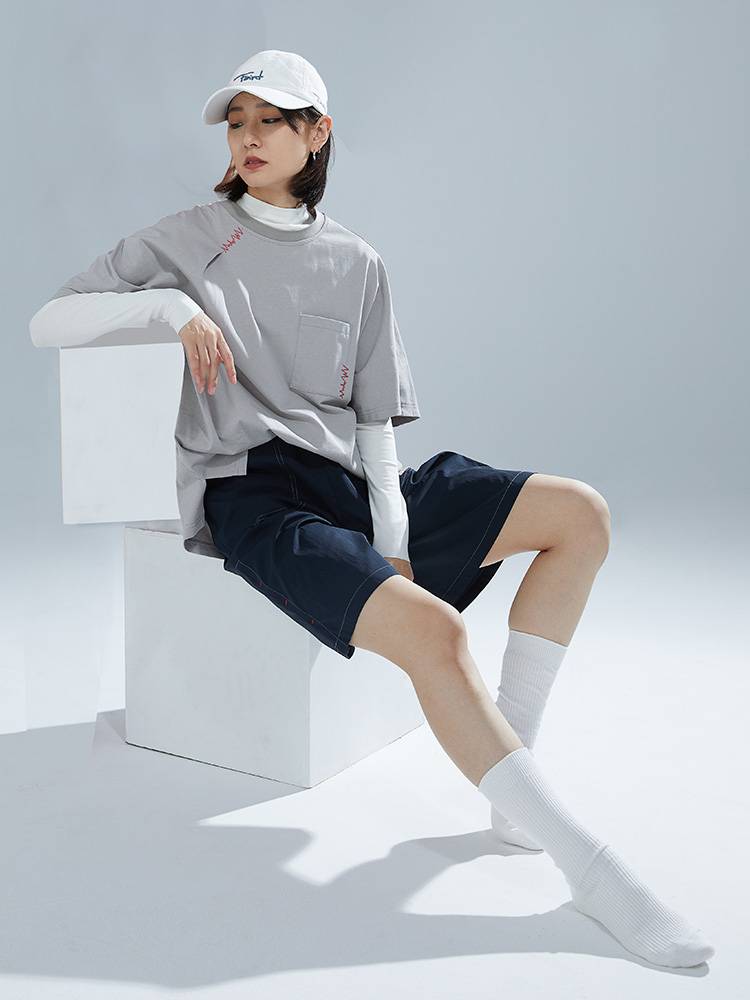 S42 dance service summer top modern dance exercises men and women short -sleeved high -end original round neck cotton adult big size