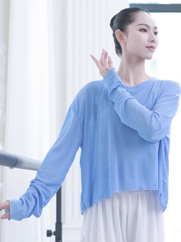Gongyan adult summer sexy back split, loose, elegant classical modern dance practice service art test performance cover blouse