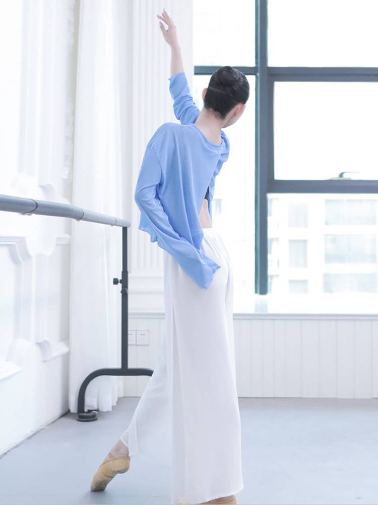 Gongyan adult summer sexy back split, loose, elegant classical modern dance practice service art test performance cover blouse