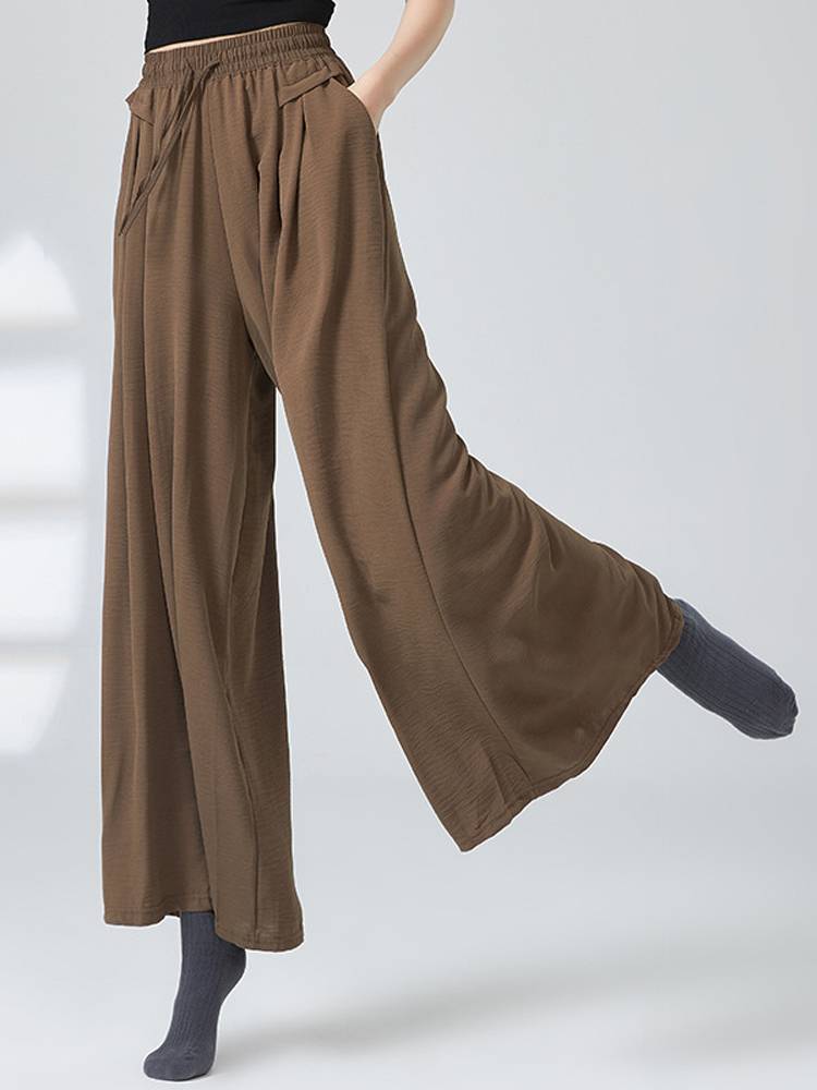 Summer loose wide -legged classical modern dancers dedicated to practice clothing art test casual pocket pumping pants girl