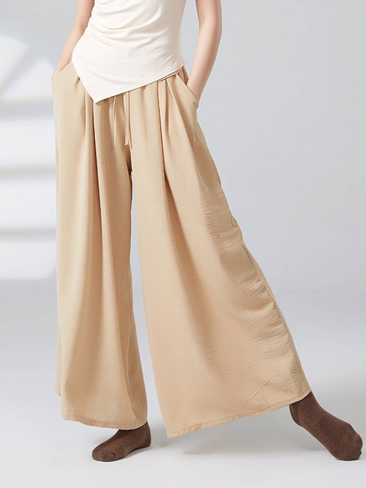 Summer loose wide -legged classical modern dancers dedicated to practice clothing art test casual pocket pumping pants girl