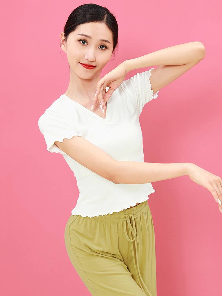 Dance top training short -sleeved modern dance clothing Chinese classical dance ballet test dance dance dance