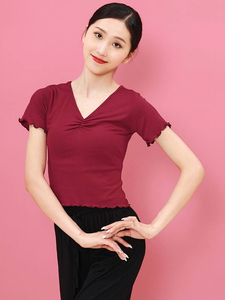 Dance top training short -sleeved modern dance clothing Chinese classical dance ballet test dance dance dance
