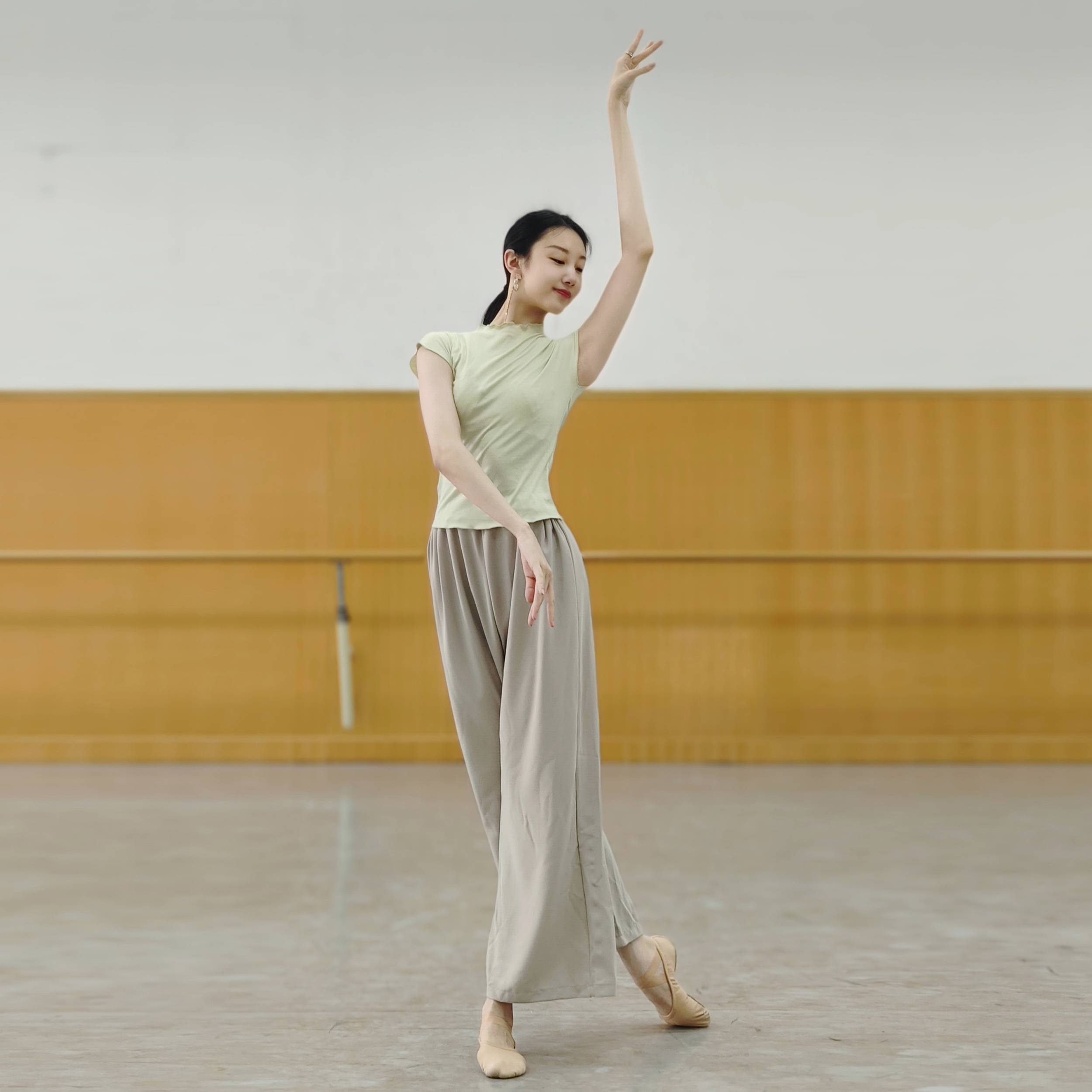 Adult classical dance short -sleeved shirt practice dance service dance service summer professional Chinese modern dance service female yoga is thin
