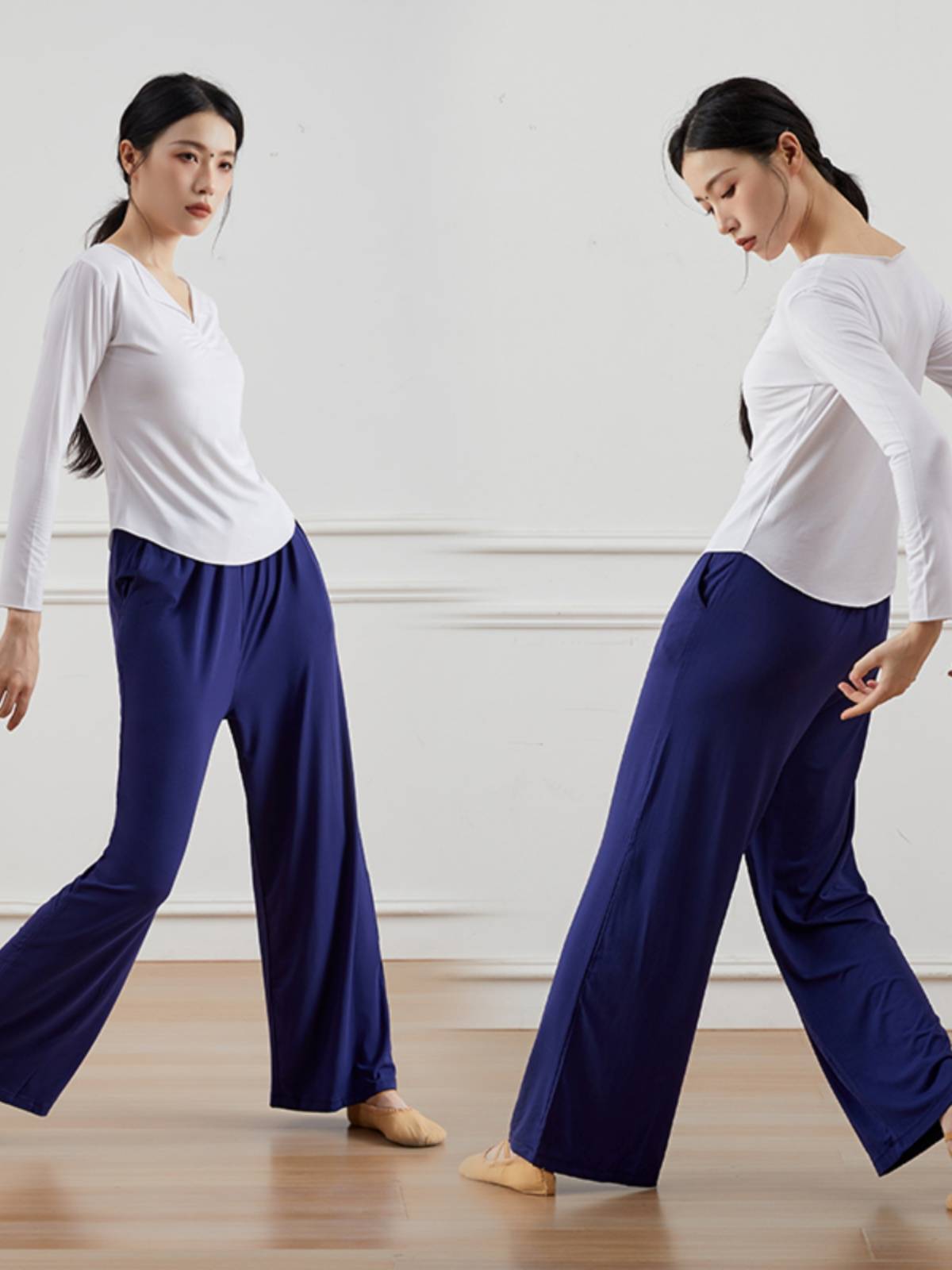 New Modern Dance Practice Server Mo Daer Dance Short Sleeve Adult Classical Dance Server Naokou Wide Pants