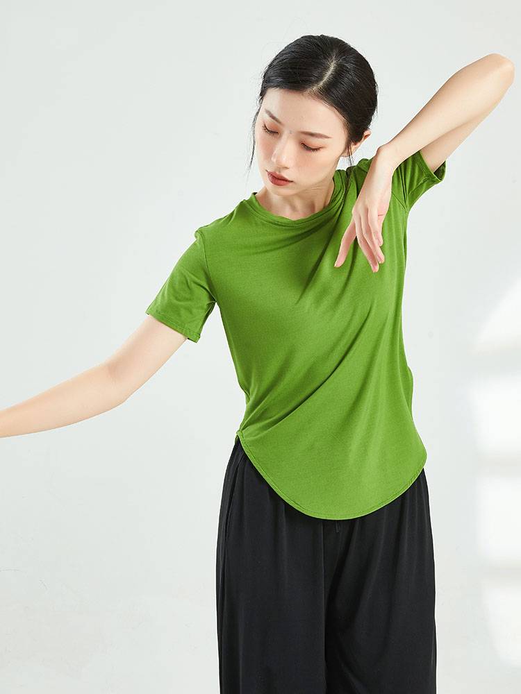 Modern dance exercise service women's new classical dance clothing adult fashion yoga short -sleeved Modal dance top