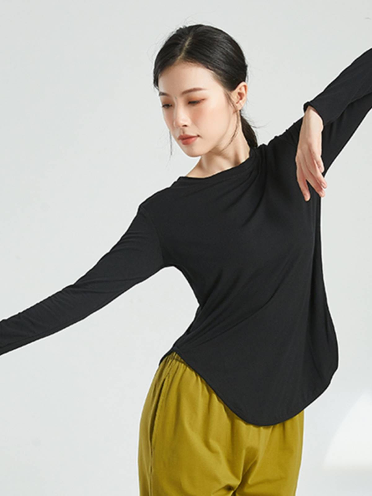 Modern dance exercise service women's new classical dance clothing adult fashion yoga short -sleeved Modal dance top