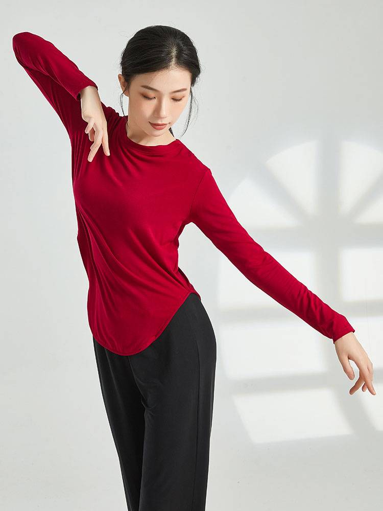 Modern dance exercise service women's new classical dance clothing adult fashion yoga short -sleeved Modal dance top
