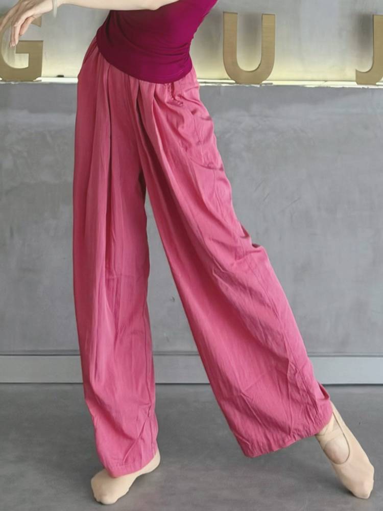 Modern dance pants vertical feel new summer daily dance can be wearing dance practice pants classical dance wide -leg pants straight trousers