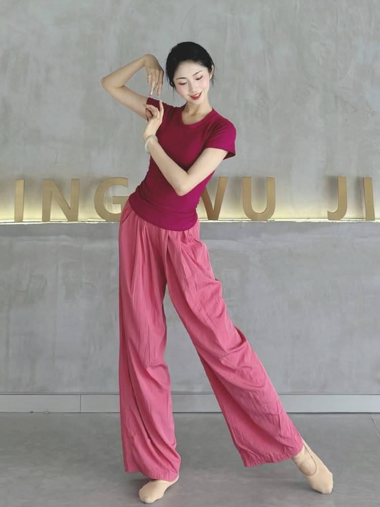Modern dance pants vertical feel new summer daily dance can be wearing dance practice pants classical dance wide -leg pants straight trousers