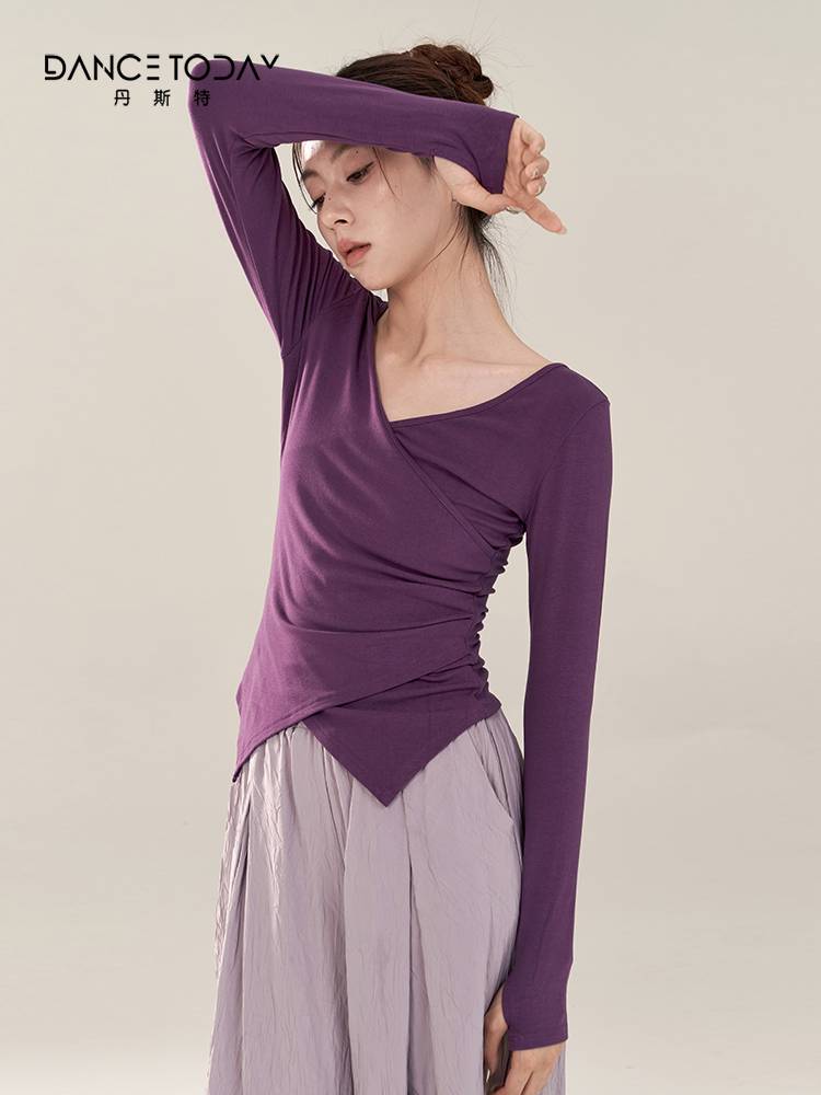 Dancetoday Modern Dance Services Daily Performance Candidates Candidates Practice Services Long -sleeved knitted dancing top