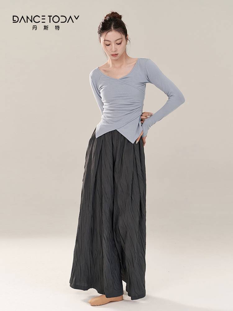 Dancetoday Modern Dance Services Daily Performance Candidates Candidates Practice Services Long -sleeved knitted dancing top
