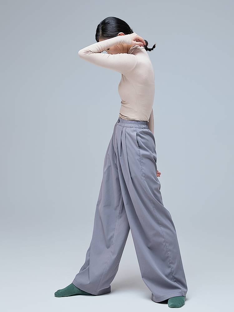 Dance practice pants female loose wide leg dance dance growth pants sports modern dance performance service Hu Shen staff D371