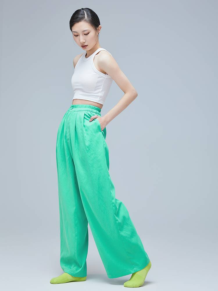 Dance practice pants female loose wide leg dance dance growth pants sports modern dance performance service Hu Shen staff D371