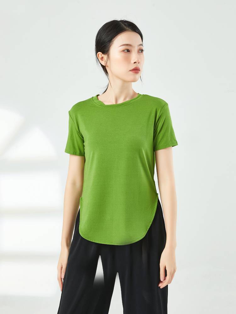Modern dance service female new summer dance exercises classical dance clothes yoga short sleeves long -sleeved top adult