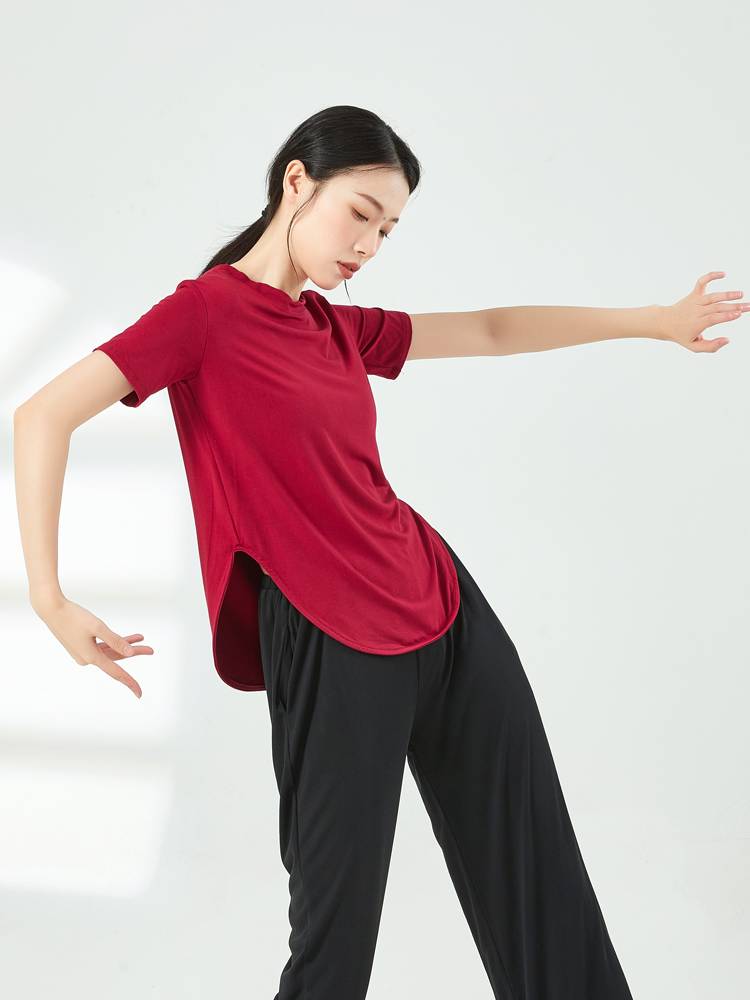 Modern dance service female new summer dance exercises classical dance clothes yoga short sleeves long -sleeved top adult