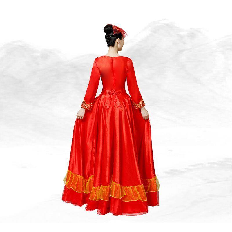 Genuine 2021 new opening dance big skirt dance performance service female long skirt adult chorus modern fan stage
