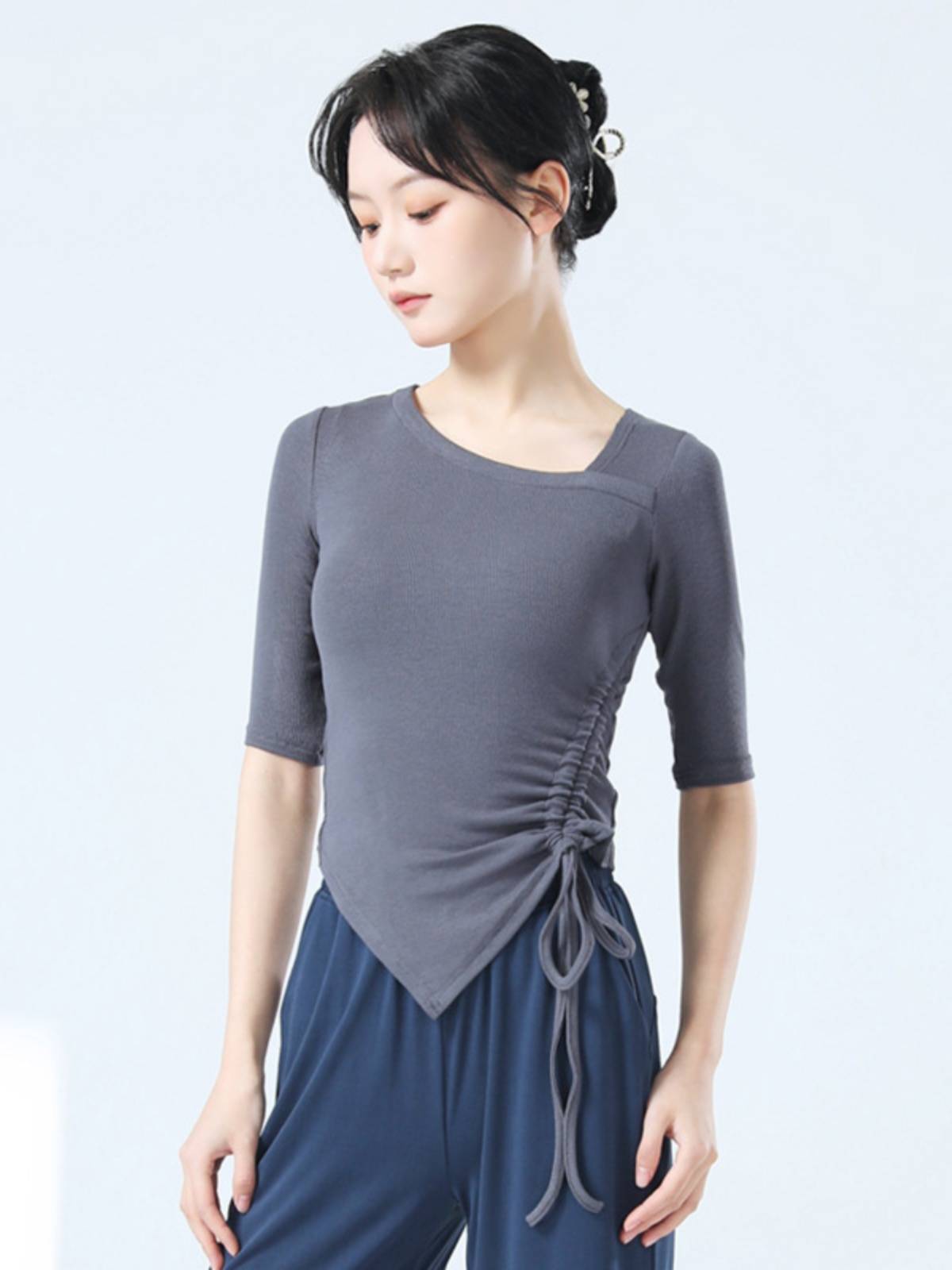 Modern dance exercise, female new dance service slim sleeve drawing design sense classical dance adult figure top