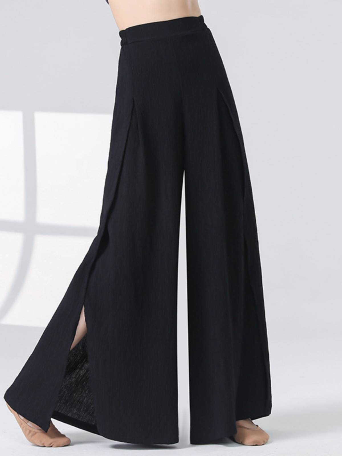 Modern dance pants female summer new side split wide -leg pants drooping pleated adult classical dance teacher pants