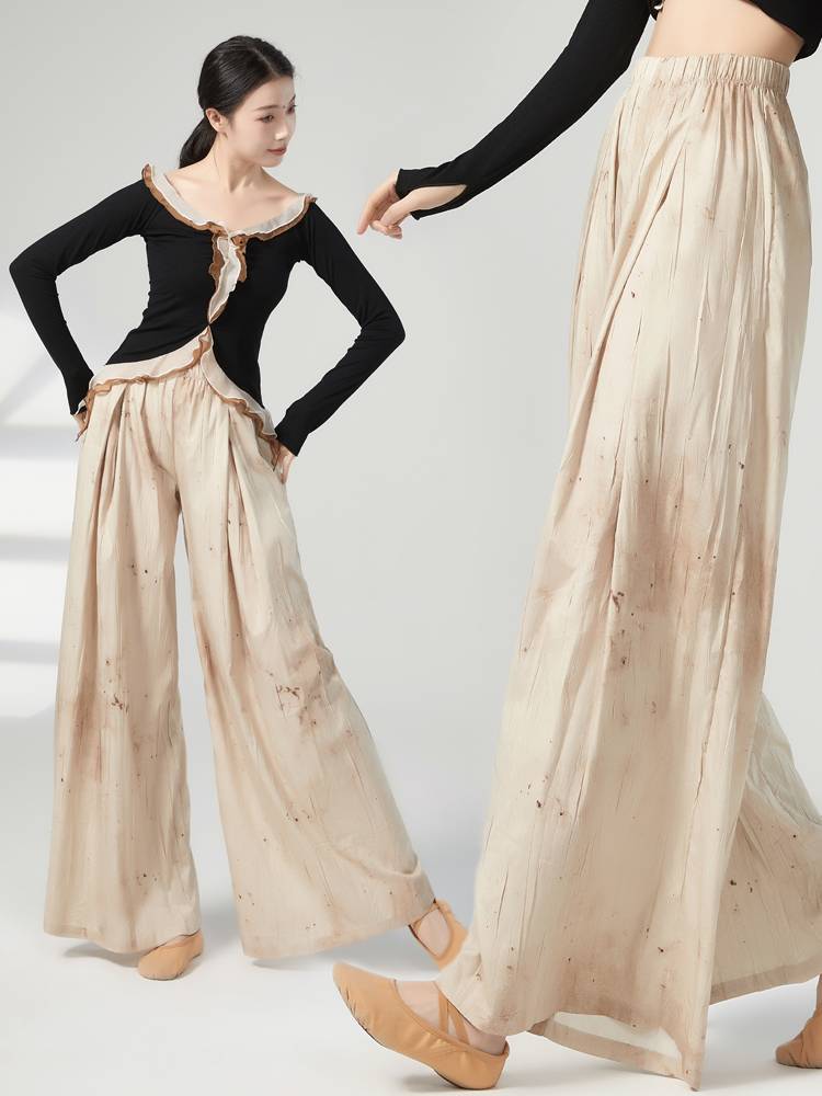 Shangmai Chinese dance pants classical dance -shaped dress female professional elegant wide leg pants modern dance clothing practice pants