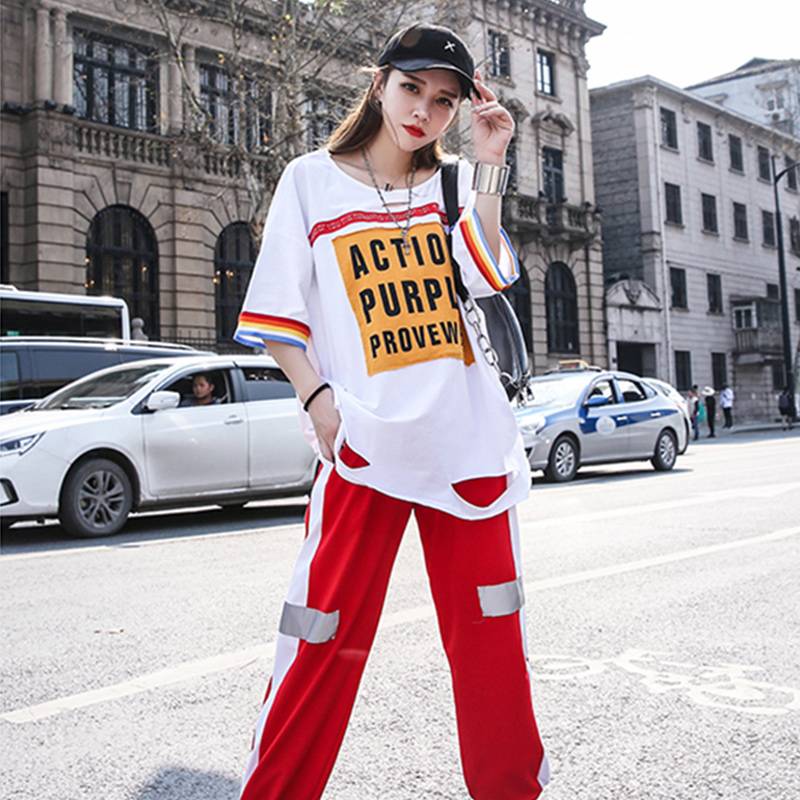 Jazz Dance Clothing Female Adult Plaza Dance Dance Student Dance Hip -Hop Street Pants Modern Dance Performance Service