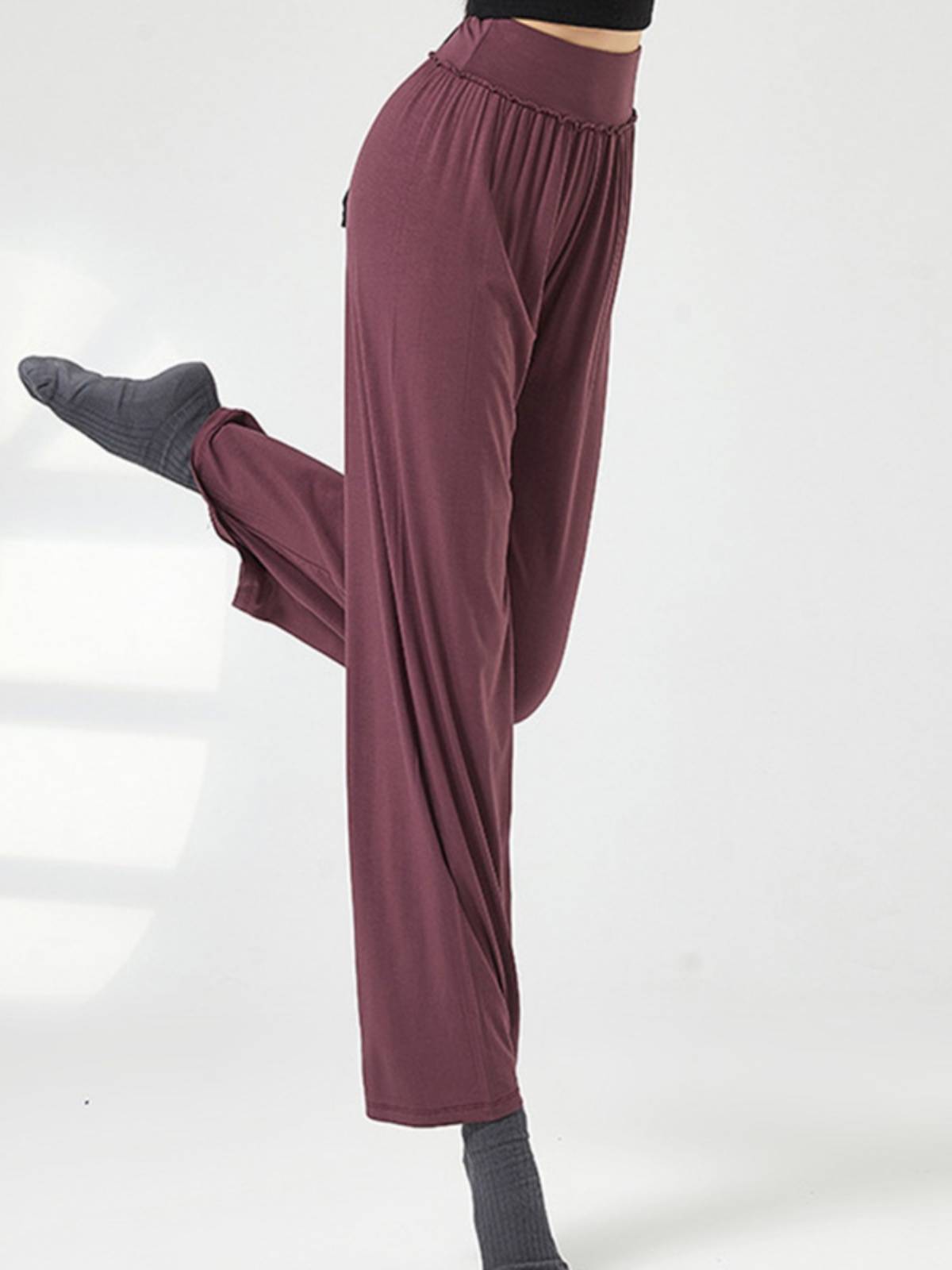 Modern dance high -waisted wide -leg pants Student loose straight pants classical dance bundles Practice trousers long pants Modal dumpling pants