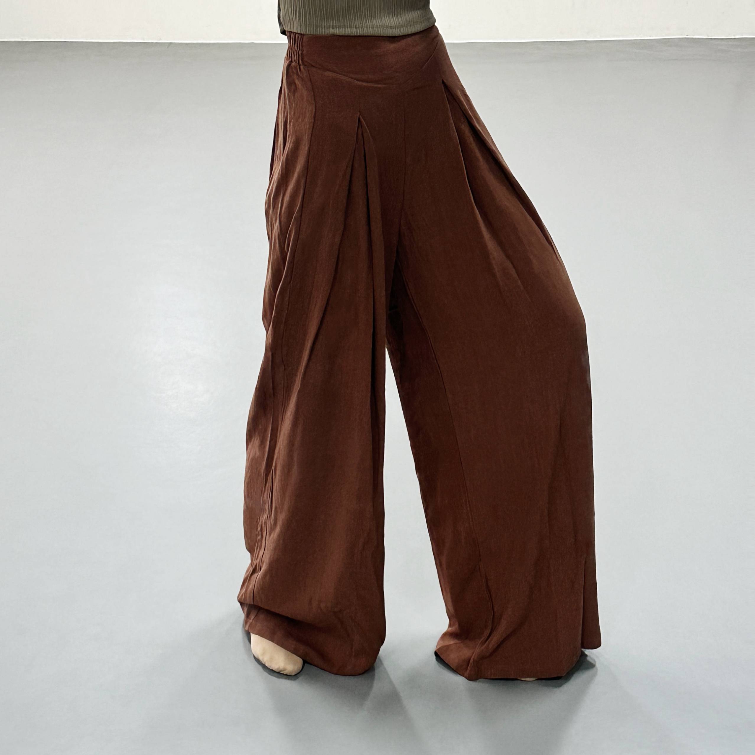 Cotton and linen modern dance exercise pants female new wide -leg cotton and linen loose dance pants classical dance adult dance