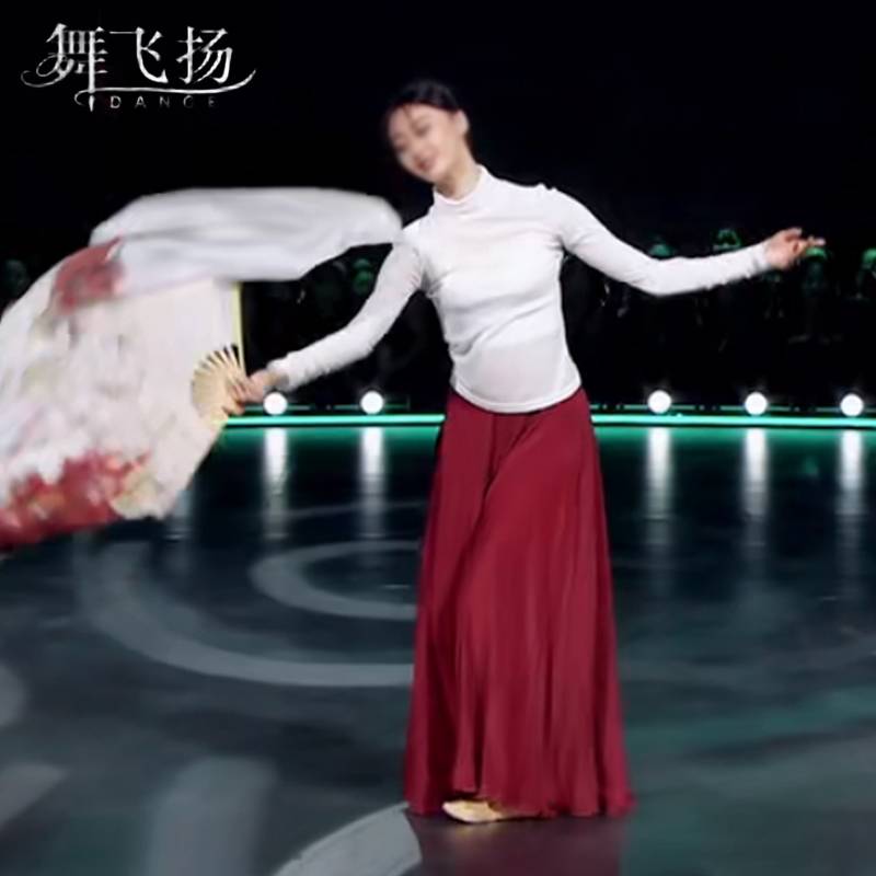 Modern dance showing Wang Xuerou's same life in the same life of river dance clothing flowing practice practice long trousers wide -leg skirt