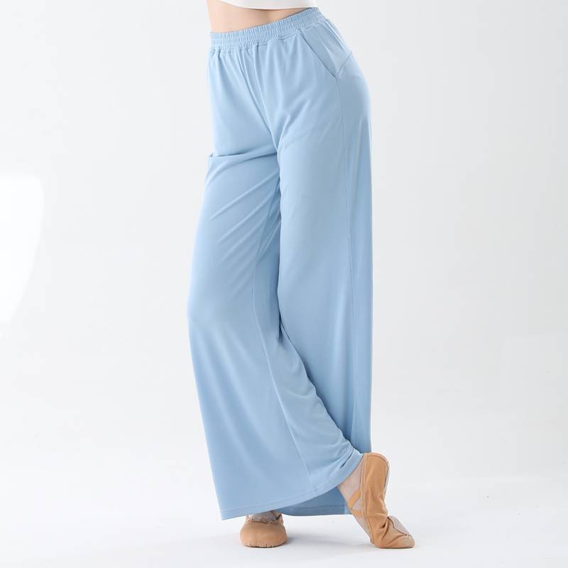 Spot copper ammonia dance pants female modern dance exercise pants black classical L dance wide leg vertical high waist straight tube wide