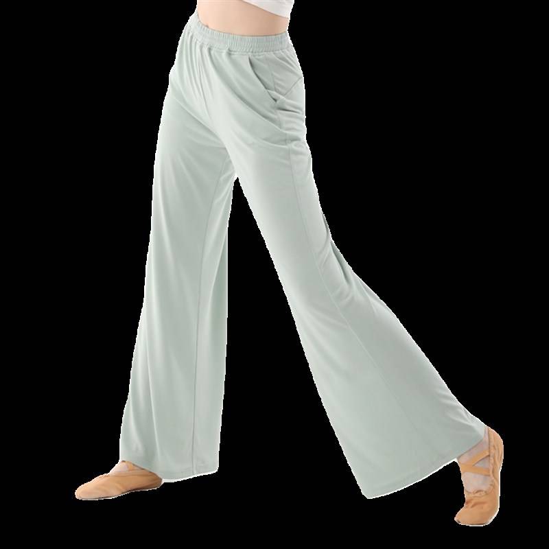 Spot copper ammonia dance pants female modern dance exercise pants black classical L dance wide leg vertical high waist straight tube wide