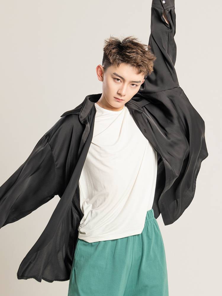 3190 Modern Dance Clothing Men's Shirt Adult Practice Summer Dance Dance Dedication Special Chinese Classical Loose Top
