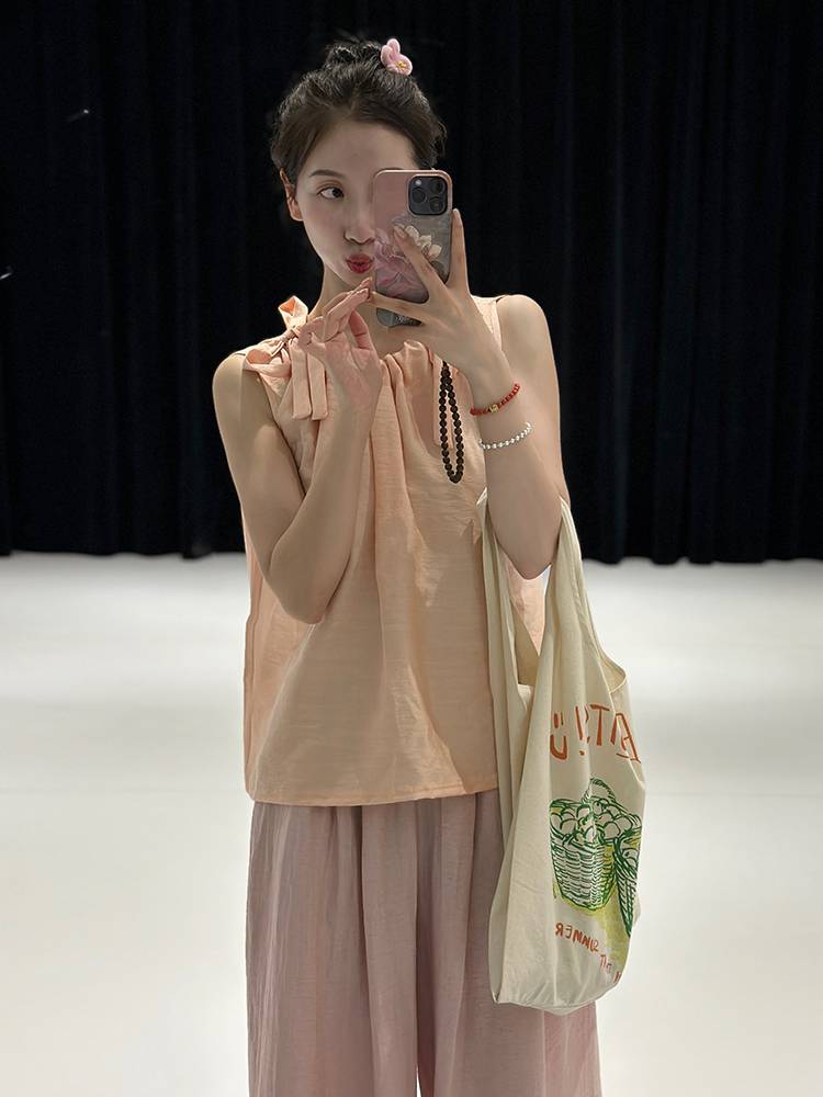 Dance service female summer loose classical dance modern dance exercise uniforms sleeveless vest Chinese dance base training service daily wear