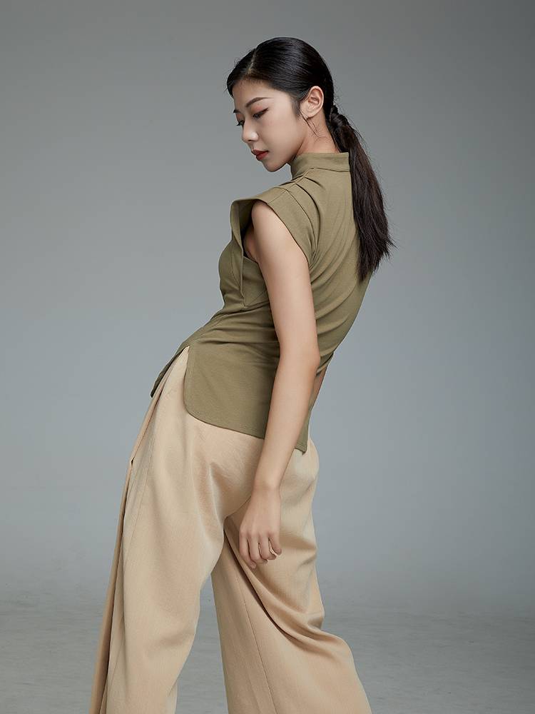 Gorgeous Solo Show Modern Dance Dance Caps Backless Shirt Classical Dance Vests Design Sensory Sensory Test Slender Practice Dance Server