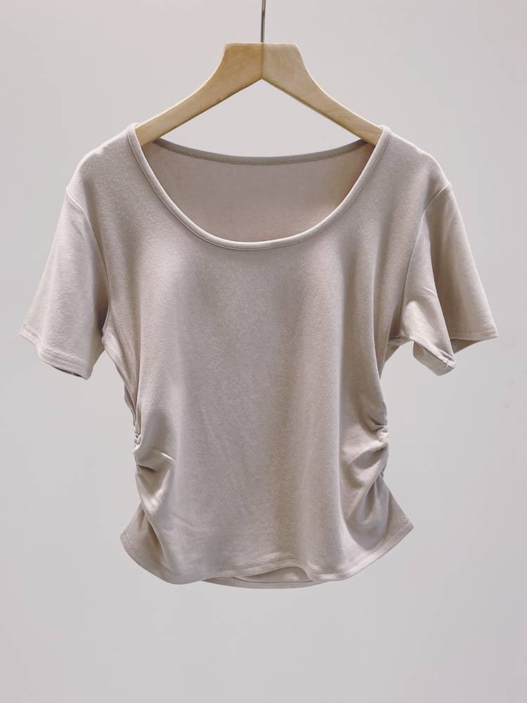 Waist thin round neck dance service short -sleeved classical dance modern dance exercise service Chinese dance school students' physical training uniforms