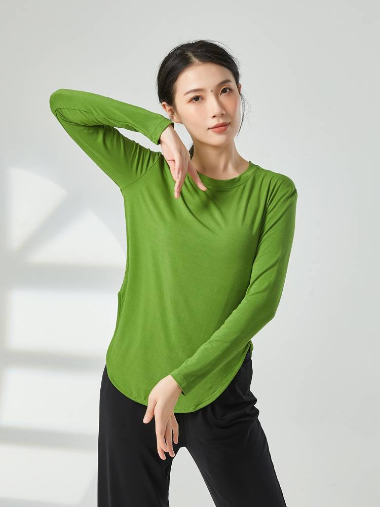 Modern dance round collar dance training service classroom base training uniform short -sleeved jazz dance national dance performance shows the body suit