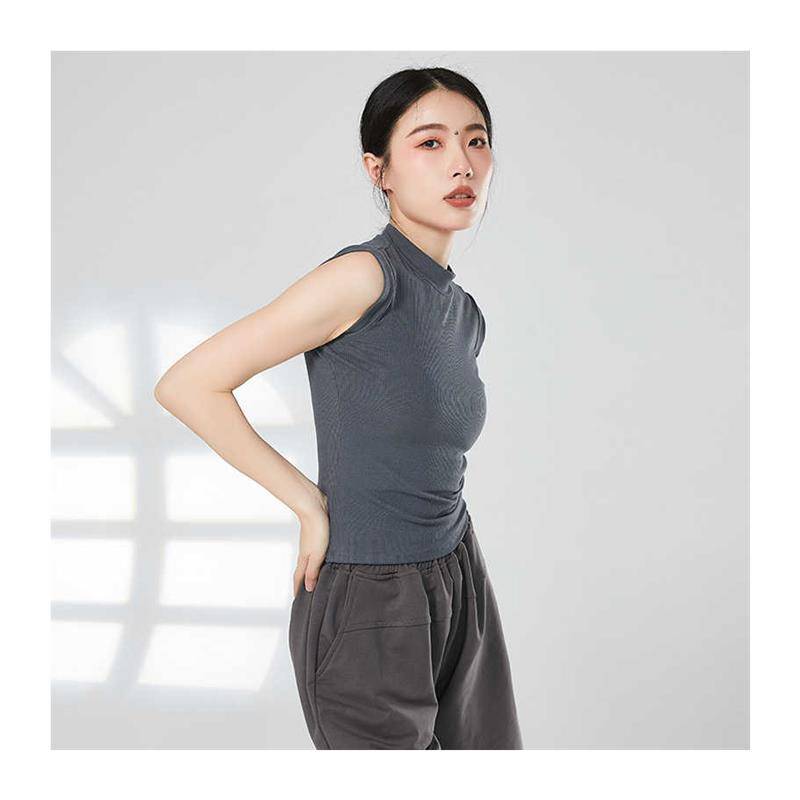 Modern dance service sleeveless vest training suit new collar top dance practice service summer Chinese classical dance