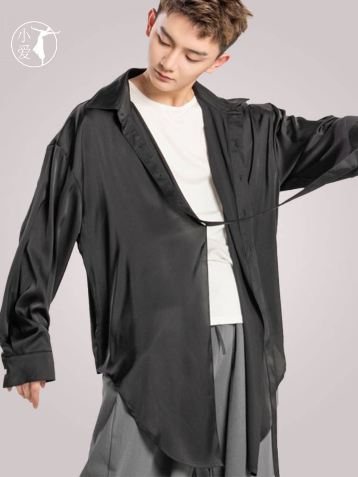 Modern dance shirt dance training suit loose top men's popular training clothing classical dance performance clothing gown