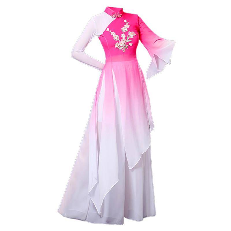 New classical women's gauze, elegant fan dance Yangge clothing suit Modern dance square dance performance clothing girl